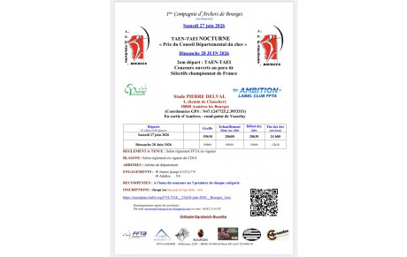 concours TAEN/TAEI Nocturne et concours du dimanche matin 27 et 28 juin 2026